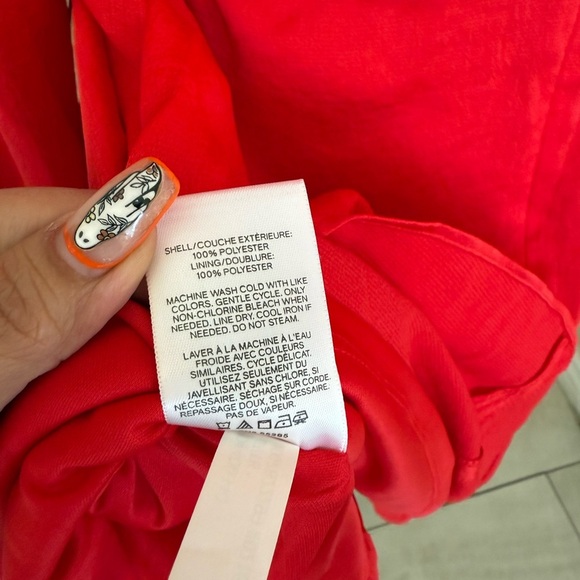 Express Vibrant Red Long Sleeve Dress - Picture 9 of 9